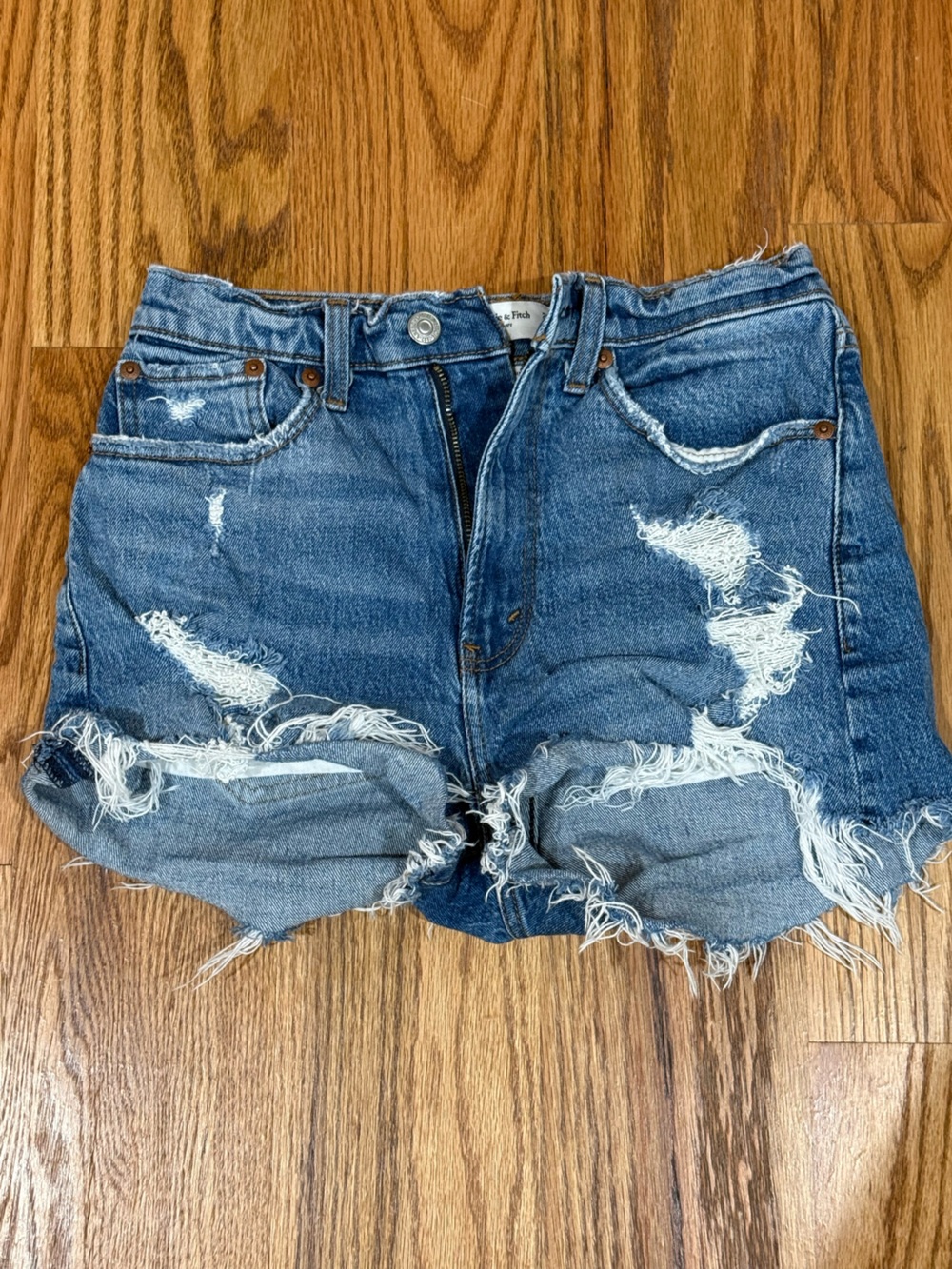 Abercrombie & Fitch Blue Distressed Denim Ankle & Cropped Shorts